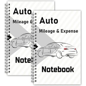 2 Pcs Auto Mileage Log Book Expense Record Notebook for Car for Small Business Driving Bookkeeping 7.87 X 5inch