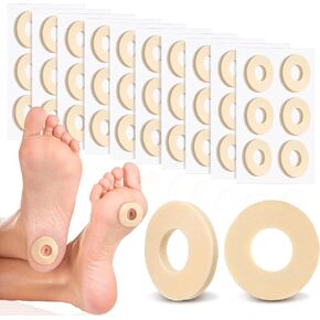 Threlaco 60 Count Soft Foam Callus Cushions Round Corn Cushions Pads Water Resistant Self Stick Adhesive Callus Pads for Bottom of Foot Protect Corn from Rubbing and Friction for Men Women Foot Care