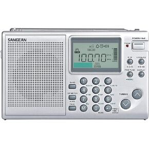 Sangean ATS-405 FM-Stereo/MW/LW/SW Synthesized World Receiver, Five Tuning Methods, Full Shortwave 14 Meter Band, SW Meter Band Selection, 45 Memory Preset Stations, Adjustable Sleep Timer