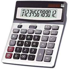 OFFIDIX Large Key Calculators Office Desktop Calculator, Dual Power Electronic Calculator Portable 12 Digit Large LCD Display Calculator Desk Calculator for Handheld for Daily and Basic Office