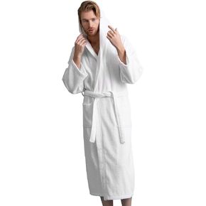 Men's Hooded Bathrobe Premium Turkish Cotton Cloth, Comfortable, Absorbent Terry Bath Robe