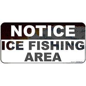JIANKUN القصدير ملصق علامة معدنية إشعار كبير منطقة الصيد الجليد نمط الرجعية خمر الألومنيوم الجدار الديكور 12x8 بوصة علامات اللوحة in Kuwait