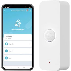 WiFi Motion Sensor, Smart Motion Detector for Home Security, Wireless Motion Sensor App Remote Monitor, Voice Command Compatible with Alexa. 1 Pack