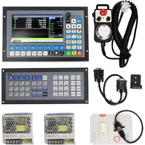 CNCTOPBAOS 4 Axis CNC Controller 1000KHz DDCS Expert Motion System Offline Standalone Servo/Stepper Motor Drive Control with 5 Axis MPG Handwheel+M3K Extended Keyboard+2pcs 75W 24V DC Power Supply