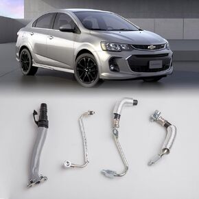 Tykick 4Pcs Turbo Kit Oil Return Drain & Oil Feed Pipe Kit for Chevrolet Sonic Cruze Trax Cruze Limited 2011-2021 Buick Encore 2013-2021 1.4L L4 Replace 667-023，55587854，55592600，55567067，55568031