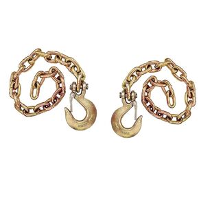 2Pcs Trailer Safety Chain with Hook G70 Log Chain 5/16'' and Slip Hooks Heavy Duty Chain Trailer Safety Chain for Pulling & Towing 30IN