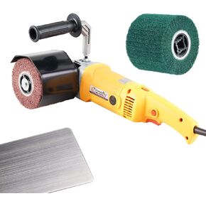 Burnishing Polishing Machine, 2200W Electric Wire Drawing Machine 110V Wheel Polisher Sander with 2 Wheels #80#180#, for Metal Stainless Steel Wood Polishing