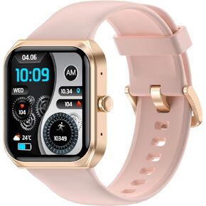 MXQ Smart Watch, Fitness Tracker with IP68 Waterproof, Health Monitor for Heart Rate, Blood Oxygen, Sleep, 1.91’’ Large Screen with Metal Shell, Smart Watches Compatible Android iOS Pink
