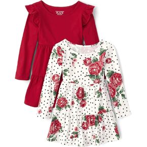 The Children's Place Baby Girls' and Toddler Long Sleeve Knit Fashion Dresses 2-Pack