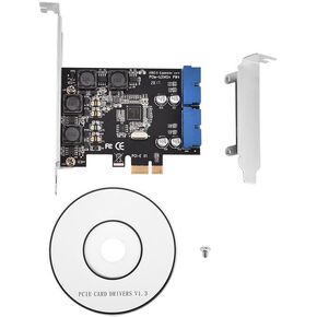 PCI-E USB 3.0 19 Pin, PCI-E PCI-Express to Internal 2 Port 19Pin Header USB 3.0 Card Adapter with Low Profile