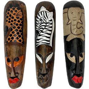 Things2Die4 TBI Pro Set of 3 African Wildlife Wooden Wall Masks