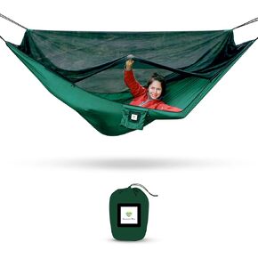 Hammock with Mosquito Net - Fully Reversible Bug Free Hammock Tent, Extra Large Sleeping Space, Bug Proof Netting & Suspension - Change The Way You Camp with Hammock Bliss Quality - No-See-Um No More