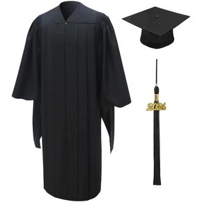 Unisex Deluxe Masters Graduation Gown, Cap & Tassel with Year Date Package
