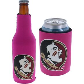 College Team Color Logo Can & Bottle Holder Drink Coozie Insulator Beverage Cooler Set (Ohio State (Buckeyes) - Red Bottle/Logo O Can)