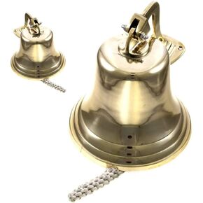 Wall Hanging Brass Polished Nautical Mounting Ship Bell 8" Rustic Vintage Home Decor Gifts