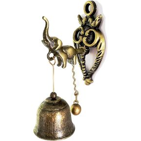 Alnicov Vintage Elephant Bell Decorative,Shopkeeper Bells Dinner Bell Strong Adhesive Magnetic Bell for Garden Home Decoration