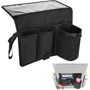 Cosmos Airplane Seatback Organizer Flight Travel Essentials Seat Back Storage Bag Airline Seat Hanging Pockets for Tablet, Magazines, Phone and Water Bottle | Keep Personal Items Clean & Organized