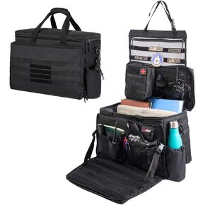 Patrol Bag Law Enforcemen,Front Seat Organizer,Police Duty Bag,Car Front Seat Organizer for Police，MOLLE System，Police Gear Bag with Three velcro
