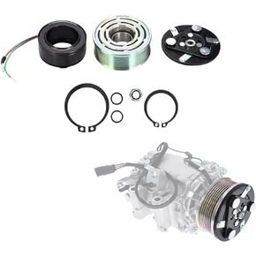 TINJO A/C Compressor Clutch Coil Assembly Repair Kit 38810RNAA02 Fit for 2006-2011 Honda Civic 1.8L Auto Air Compressor Clutch Oil Assembly Kit Pulley Bearing Coil Plate Replace OE 38810-RNA-A01