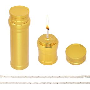 CHGCRAFT 2Styles Portable Metal Alcohol Burner Lamp Aluminum Alloy Alcohol Stove with Cotton Cord for Household Outdoor Camping Picnic Tea Coffee Making, 1.8inch/3.6inch