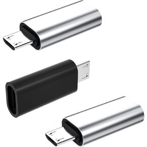 Lightning Female to Micro USB Male Adapter(3pack)Support Charge & Data Sync Android Converter Port Compatible With IPhone 7 8 Plus X Xr Xs 12 13 Mini Pro Cable for Galaxy S7 S6 Edge Nexus 5 LG