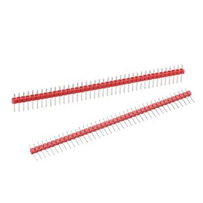 uxcell 20pcs Male Pin Header,40 Pin 2.54mm Straight Single Row Breakable Header Connector PCB Pin Strip,Red