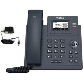 هاتف Yealink T31G IP - محولات الطاقة متضمنة - ضمان سنة واحدة من الشركة المصنعة - غير مقفل ويمكن استخدامه مع أي مزود VoIP