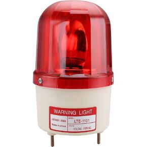Baomain Warning Signal Light LTE-1101 AC 110V Red Indicator Rotating Light Halogen Bulb Mechanical Signal Lamp