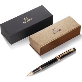 KEYZOR Luxury Writing Rollerball Pen With Schmidt Refill,Metal Pen Of 24k Gold Trim,Fancy Pen Gift Set For Men&Women In Executive Offices Business