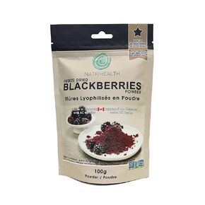 Natrihealth Freeze Dried BlackBerry Powder 100g, 100% Fruit, Natural, NO Added Sugar - Grown in Canada - Delicious for Baking and Smoothies