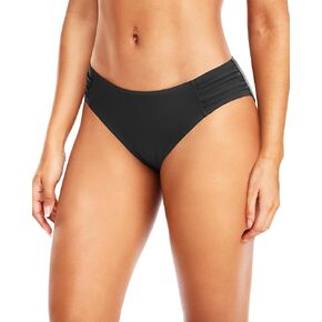 Tempt Me Women Black Strappy Bikini Bottom Full Coverage Bathing Suit Bottoms High Cut Swimsuit Bottom M