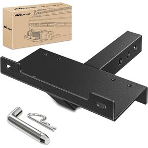 Nilight Universal Trailer Hitch Winch Mounting Plate 10 x 4 1/2 Winch Bracket Winch Mounting 2 Inch Receiver Hitch Heavy Duty Steel 16500Lbs Capacity for ATV UTV SUV Truck Pickup, 2 Years Warranty