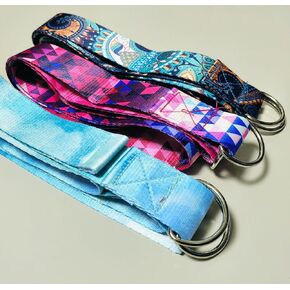 Cotton Yoga Strap, Adjustable Non-Slip Belt for Daily Yoga, Pilates, Stretching, Fitness, Home Workout