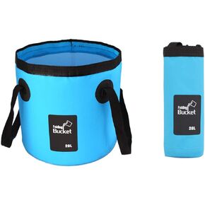 Collapsible Bucket,Camping Water Storage Container 5 Gallon(20L) Portable Folding Bucket Wash Basin for Traveling Hiking Fishing Boating Gardening-Blue