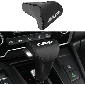 CEBAT Gear Shift Knob Cover Automatic Transmission Boots Shift Lever Leather Sheath Accessories Fit for Honda CR-V CRV 2017 2018 2019 2020 2021 2022（Black Stitches）