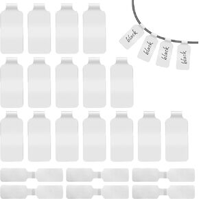 60 Pieces Self-Adhesive Cable Labels Paste Wire Labels Nylon Writable Cord Labels Tags Reusable White Cable Tags Waterproof Wire Tags Markers for Cable Management, Computers and More