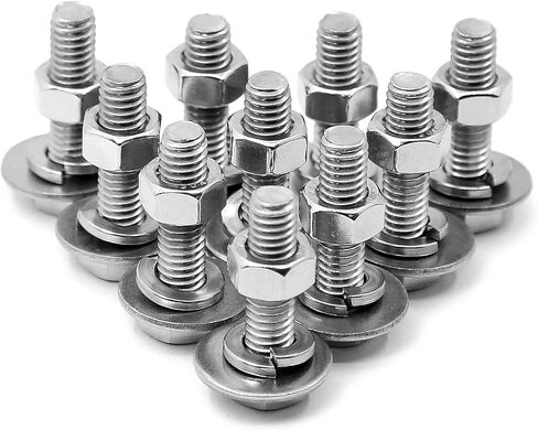 (10 مجموعات) 5/16-18x1/2 بوصة براغي سداسية من الفولاذ المقاوم للصدأ وصواميل غسالات مسطحة ومجموعات غسالات قفل، 304 فولاذ مقاوم للصدأ 18-8، قطر غسالات مسطحة 0.9 بوصة in Kuwait