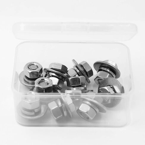 (10 مجموعات) 5/16-18x1/2 بوصة براغي سداسية من الفولاذ المقاوم للصدأ وصواميل غسالات مسطحة ومجموعات غسالات قفل، 304 فولاذ مقاوم للصدأ 18-8، قطر غسالات مسطحة 0.9 بوصة in Kuwait