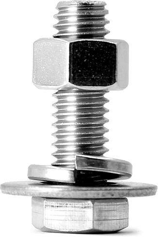 (10 مجموعات) 5/16-18x1/2 بوصة براغي سداسية من الفولاذ المقاوم للصدأ وصواميل غسالات مسطحة ومجموعات غسالات قفل، 304 فولاذ مقاوم للصدأ 18-8، قطر غسالات مسطحة 0.9 بوصة in Kuwait