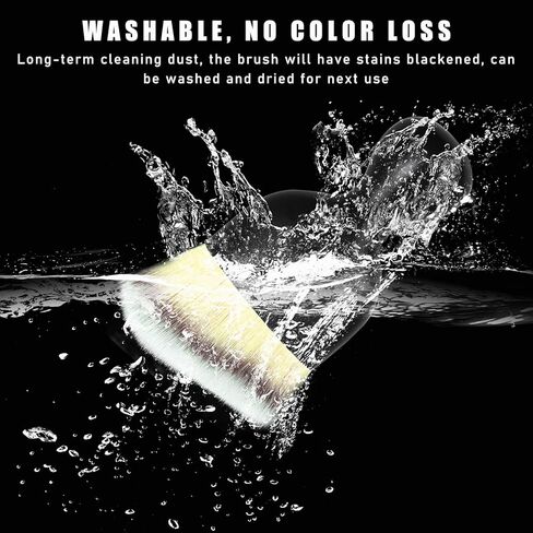 فرشاة غبار داخلية للسيارة من ديكنو، قطعتان، فرش ناعمة لتفصيل السيارات خالية من الخدوش، أداة تنظيف داخلية عالمية للسيارة للوحة قيادة السيارة، فتحات تهوية، جلد (بني وأسود) in Kuwait