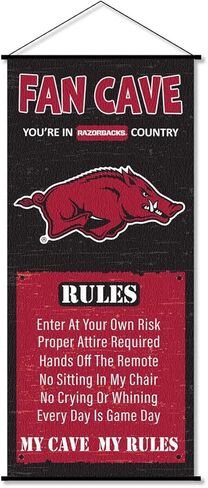 College Flags & Banners Co. Arkansas Razorbacks Man Cave Fan Banner Scroll in Saudi Arabia