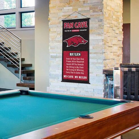 College Flags & Banners Co. Arkansas Razorbacks Man Cave Fan Banner Scroll in Saudi Arabia