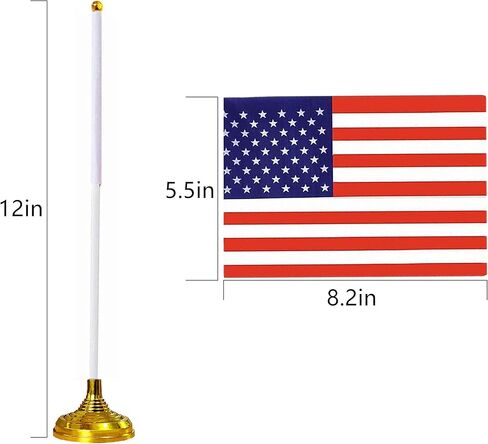 36 Pack USA American Desk Flagswith Stands Base Small Mini United States Table Flag Holder Stand 8 x 5.5 inches US Miniature Desktop Flags, International Table Decorations,Events Celebration in Kuwait