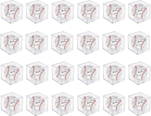 24 Pack Acrylic Baseball Display Case, Baseball Case for Display, UV Protected Baseball Display Cube, Autographed Baseball Clear Display Case - for Official Size Ball in Saudi Arabia