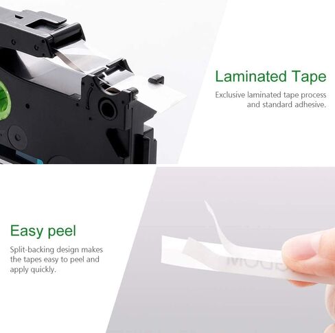 شريط ملصقات من Label KINGDOM مكون من 10 عبوات متوافق مع Brother P Touch TZe231 TZ-231، عبوات شريط ملصقات Tze Tz مغلفة 12 مم 0.47 بوصة لصانع ملصقات Brother PTouch PT-D210 PTD220 أسود على أبيض in Kuwait
