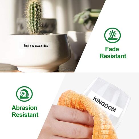 شريط ملصقات من Label KINGDOM مكون من 10 عبوات متوافق مع Brother P Touch TZe231 TZ-231، عبوات شريط ملصقات Tze Tz مغلفة 12 مم 0.47 بوصة لصانع ملصقات Brother PTouch PT-D210 PTD220 أسود على أبيض in Kuwait