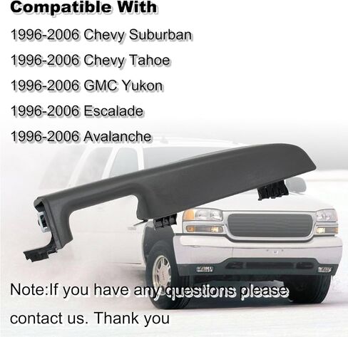 مقبض مسند ذراع باب السائق الأمامي الأيسر من CRAZYPARTS متوافق مع 1999-06 Chevy Suburban/Tahoe GMC Yukon/Escalade/Avalanche يستبدل # 88981547، 15703701، 15703702، 88981548 (رمادي داكن) in Kuwait