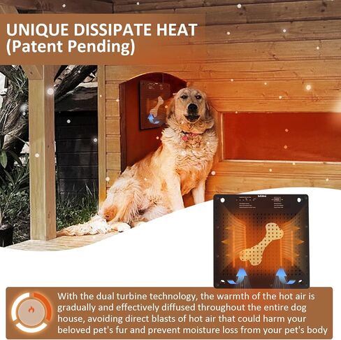 Briidea 140W Dog House Heater, 40℉-140℉ Adjustable Temperature & Anti Chew Cord, Ultra-Quiet & Ultra-Thin Design, Heater for Chicken Coops, Rabbit, Cat, Keep Your Pets Warm in Winter in Saudi Arabia