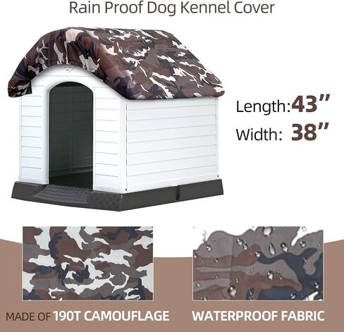 Calvana Dog House Roof Cover | Pet Kennel Covers Windproof and Waterproof | Fit All Large Plastic Dog House (43" L X 38" W) in Saudi Arabia