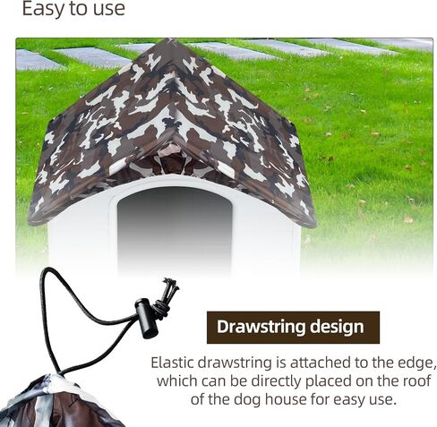 Calvana Dog House Roof Cover | Pet Kennel Covers Windproof and Waterproof | Fit All Large Plastic Dog House (43" L X 38" W) in Saudi Arabia